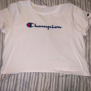 Champion Cropped White Tee